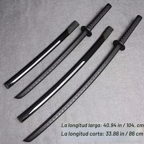 Vista 6 de 2PCS Polypropylene Plastic Training Martial Sword，Black Practice Katana Sword with Sheath，Training Katana for Practice，with Belt and Stand