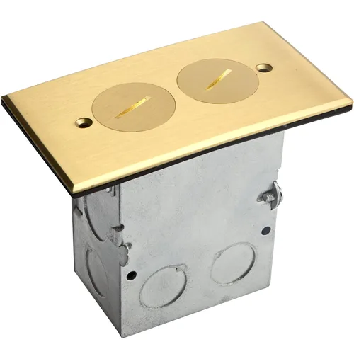 Vista 9 de ENERLITES Kit de caja de piso con tapa de rosca, 12,7 cm x 7,1 cm, 1 banda, receptáculo dúplex de 20 A resistente a manipulaciones y a