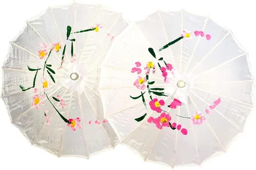 Vista 36 de TJ Global Paquete de 2 paraguas chinos japoneses para niños, 22 pulgadas, para bodas, fotografías, disfraces, cosplay, decoración y otros eventos, 2