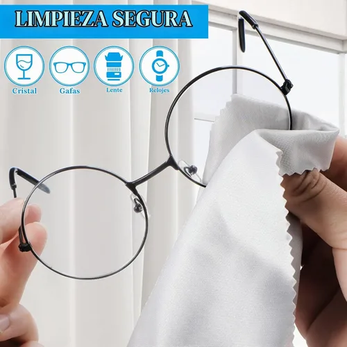 Vista 4 de Paquete de 200 paños de microfibra para lentes, paños de limpieza