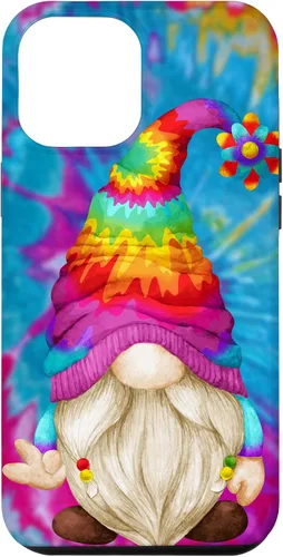 Vista 26 de Funda de gnomo de signo de paz para mujer, diseño de gnomo hippie de teñido anudado para iPhone 16