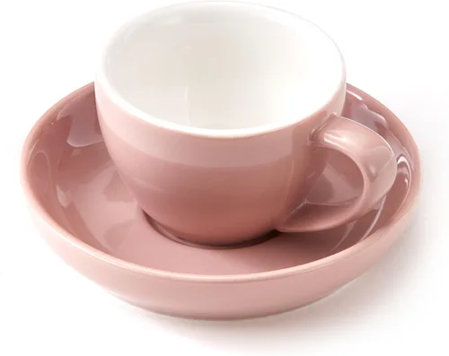 Vista 4 de Tazas y platillos de café expreso - Demitasse de 3 onzas para café, juego de 4, colores surtidos (moderno)