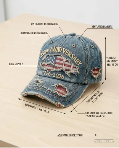 Vista 4 de 250th Anniversary USA Hat Eagle 250 Year American Anniversary Gorra de béisbol ajustable patriótica
