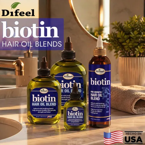 Vista 7 de Difeel Biotin - Mezcla de aceite para el cabello, 7.1 onzas, juego de regalo de lujo de 2 piezas
