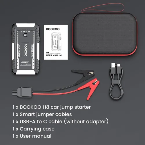 Vista 8 de BOOKOO Arrancador portátil del salto de la batería del coche 4500A 12V para Negro - plata