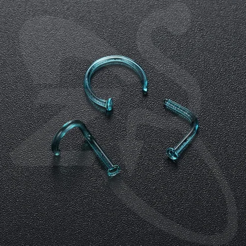 Vista 4 de ZS 3 piercings de cristal para la nariz transparentes, 0.63 oz, cartílago curvado, hélice, hélice, nariz, piercing para tabique, joyería