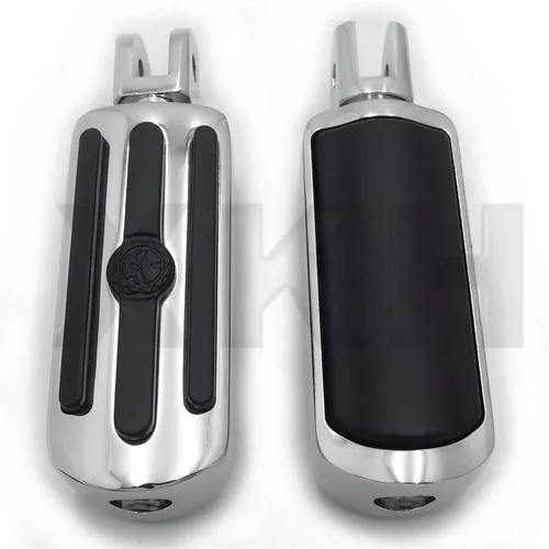 Vista 10 de SMT- Estriberas cromadas de calavera compatibles con Harley 2018 y posteriores FXBB FXBR FXBRS FXLR 2019 Street Bob [B07P5H6Z2M] Cromo 1
