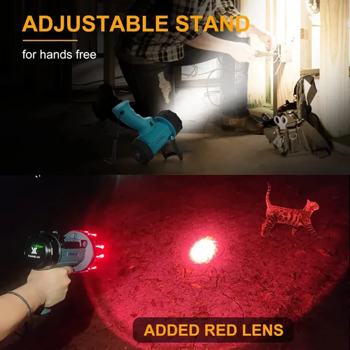 Vista 6 de YIERBLUE Linterna de Foco Recargable con 1000000 Altos Lúmenes LED, Foco de Largo Alcance Impermeable IP67, Linterna de Mano Resistente a Impactos