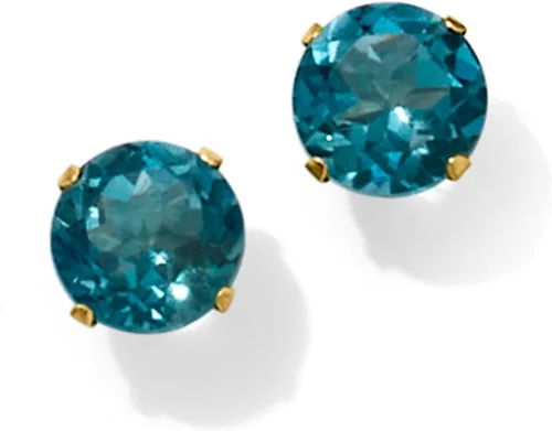 Vista 4 de Ross-Simons Aretes Martini con topacio azul Londres de 4,50 qt t en oro amarillo de 14 quilates, Gema, Topacio