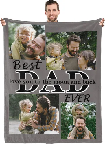 Vista 12 de Youltar Regalos para papá, manta personalizada con foto, regalos personalizados para el Día del Padre, regalos de cumpleaños para papá de parte