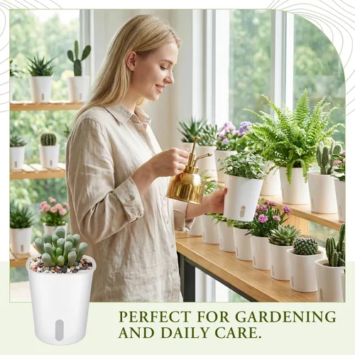 Vista 6 de Ziliny 20 piezas de 3.74 pulgadas Macetas de riego automático Macetas de riego automático para plantas de interior Macetas de plástico para jardín