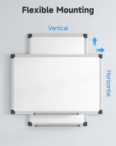 Vista 2 de Pizarra blanca magnética para colgar de 18 x 12 pulgadas para pared, pequeña pizarra de borrado en seco para niños, cocina, oficina, incluye 1