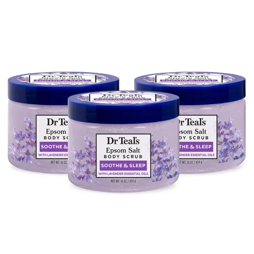 Vista 10 de Dr Teal's Exfoliante corporal con sal del Himalaya rosa, resplandor y resplandor con sal pura de Epsom y aceites esenciales cítricos, 16 onzas