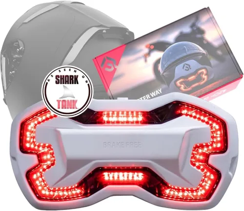 Vista 10 de Luz de Casco Brake Free - Luces Inteligentes Inalámbricas para Motocicleta - Luz LED para Casco de Motocicleta Resistente a la Intemperie - Diseño