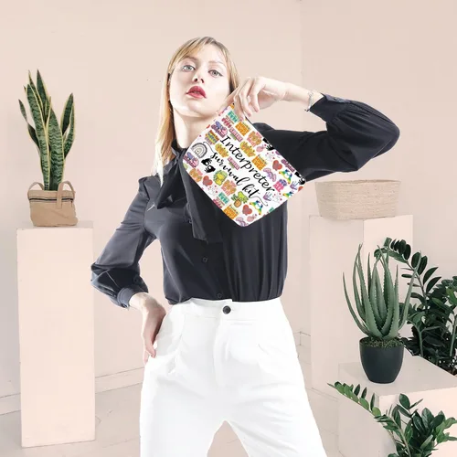 Vista 7 de GJTIM Bolsa con cremallera para intérprete, kit de supervivencia, bolsa de maquillaje para lenguaje de signos ASL