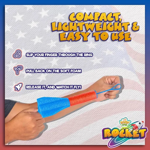 Vista 3 de IPIDIPI TOYS Finger Rockets - Lanzador de cohetes de espuma para niños, artículos para fiestas, cohetes aéreos de alto vuelo, regalos divertidos