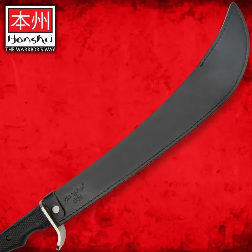 Vista 3 de Honshu Naginata - Espada y funda de arma de asta japonesa Samurai & Foot Soldier - Arma de autodefensa Hoja de 18 pulgadas unida a eje largo