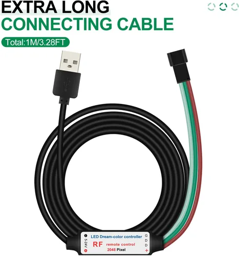 Vista 6 de Controlador USB LED de DC 5V, control remoto inalámbrico de la luz
