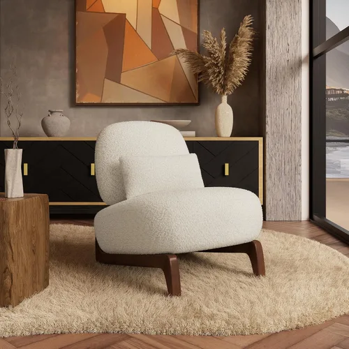 Vista 3 de Morden Fort Juego de Sofá Boucle de 2 Piezas, Conjunto de Sofás Tapizados Modernos Duraderos Cómodos Boucle Aptos para Mascotas, Silla sin Brazos