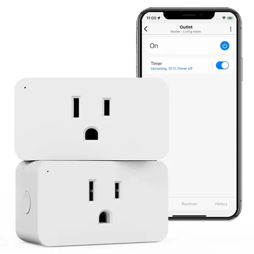 Vista 9 de Zwave Smart Plug serie 800, repetidor y concentrador necesarios Built-in Repeater extends Zwave mesh. Works with SmartThings, Wink, Alexa, Google.