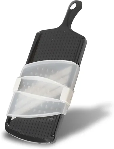 Vista 2 de KAKUSEE Mandolina de tres cuchillas, cortador de verduras con protector de dedos, corte de precisión sin esfuerzo y almacenamiento seguro, fabricado