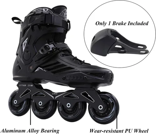 Vista 2 de LIKU Negro Profesional Patines En Línea Unisex