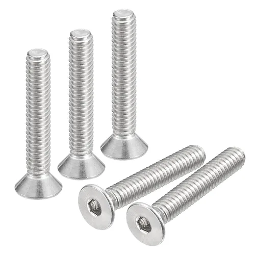 Vista 7 de uxcell tornillos de cabeza avellanada plana #8-32x1/2, 25 piezas de tornillos de cabeza plana con llave hexagonal de acero inoxidable 304, rosca