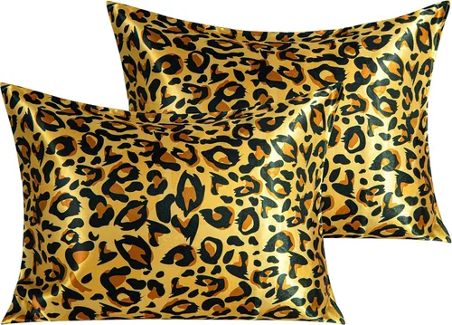 Vista 39 de BEDSUM Paquete de 2 fundas de almohada de satén de seda King para cabello y piel, suaves y lujosas, fundas de almohada con cierre de sobre, 20 x 36