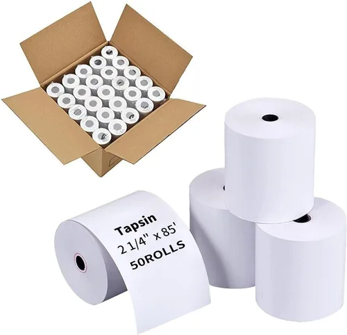 Vista 20 de Papel térmico de recibo de 2-1/4 pulgadas x 50 pies (10 rollos), se adapta a impresoras térmicas POS de 2.283 in, calidad premium, biodegradable