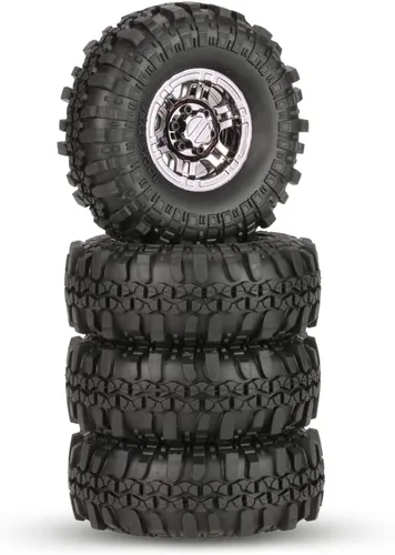 Vista 3 de Goolsky 4 neumáticos AUSTAR AX-4020C de 1.9 pulgadas 4.331 in 1/10 Rock Crawler con borde de rueda Beadlock para D90 SCX10 AXIAL RC4WD TF2 RC Car