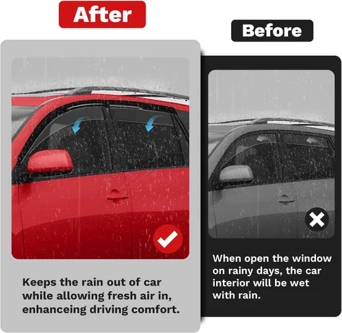 Vista 3 de Canvcle RAV4 Protectores de lluvia – Viseras de ventana para Toyota RAV4 2006-2012, deflectores de viento de ventana lateral con cinta para montaje
