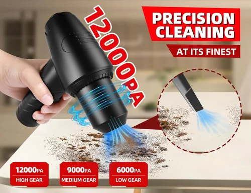 Vista 3 de Aspirador y aspirador de aire comprimido de 110000 RPM 2 en 1 con batería recargable de 7800 mAh y motor de 80 W, aspirador eléctrico de succión