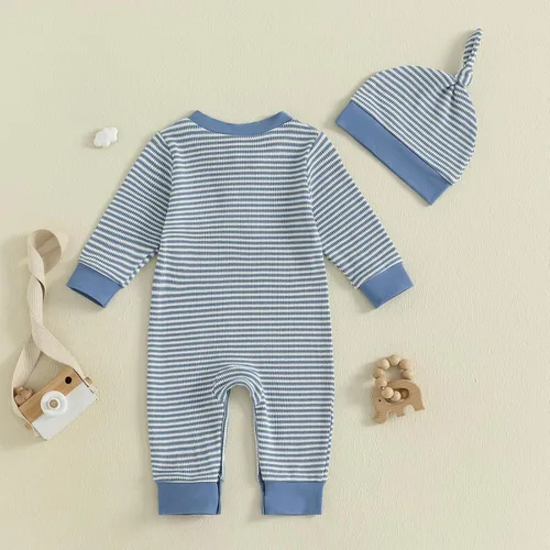 Vista 4 de Kuriozud Ropa para Recién Nacido Bebé Unisex Niño Niña Mameluco con Botones Mono Conjunto Básico de Una Pieza