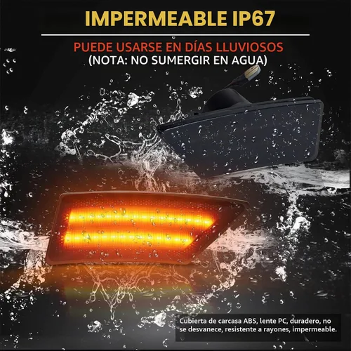 Vista 6 de Gempro Luces LED de señal de parachoques delantero para Ford Ranger Lariat 2019-2023, 2 unidades, lente ahumada