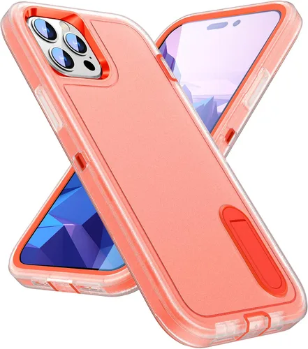 Vista 19 de IDweel Funda para iPhone 15 con soporte, protección resistente a los golpes, antiarañazos, delgada, ligera, protectora resistente, funda rígida