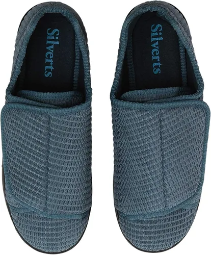 Vista 4 de Silvert's Adaptive Clothing & Footwear Mens Double-Extra Wide Slip-Resistant Slippers for Seniors