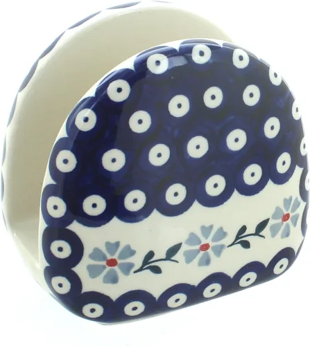 Vista 28 de Blue Rose Polish Pottery - Servilletero de Puntos Pequeños Azules - 5" x 5" - Servilleteros de Cerámica, Accesorios Decorativos para Mesa de Comedor