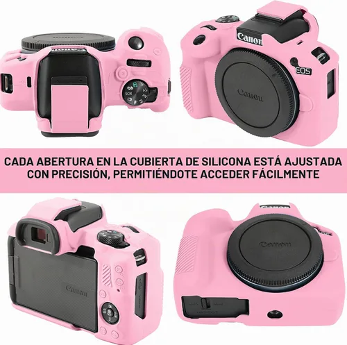 Vista 4 de Leayjeen Funda protectora de silicona compatible con cámara Canon EOSR50, carcasa protectora de silicona suave para cámara R50, con cubierta