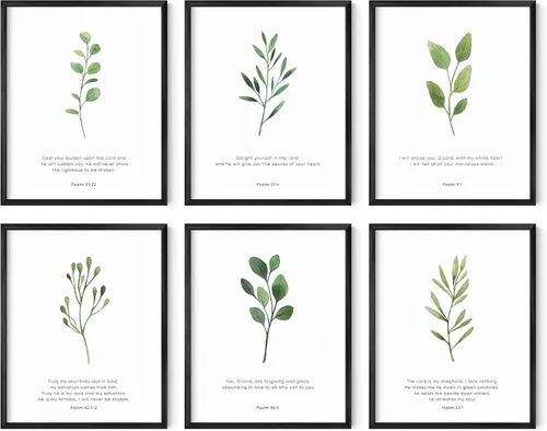 Vista 9 de HAUS AND HUES Decoración de pared con versículos de la Biblia, juego de 6 impresiones de las Escrituras cristianas, arte bíblico inspirador, arte