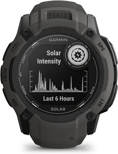 Vista 4 de PlayBetter Garmin Instinct 2X Solar (grafito) - Paquete de reloj inteligente GPS resistente, linterna, carga solar, GNSS multibanda, incluye