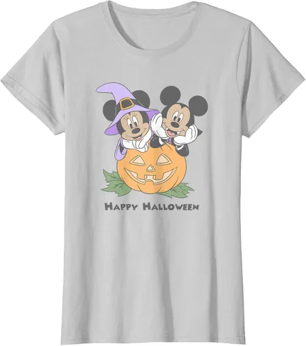 Vista 16 de Disney Mickey and Friends Halloween Pumpkin Mickey & Minnie Camiseta Blanco