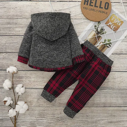 Vista 4 de Conjunto de ropa para bebé y niño recién nacido, manga larga, sudadera con capucha, pantalones, otoño e invierno