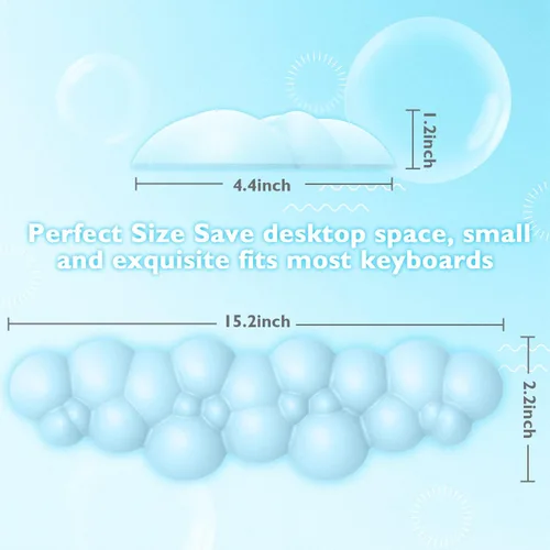 Vista 7 de MANBASNAKE Cloud - Juego de reposamuñecas para teclado con espuma viscoelástica ergonómica, base antideslizante, posavasos para el hogar, oficina