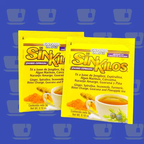 Vista 8 de SinKilos Detox Tea GN+Vida Potente té limpiador con jengibre, espirulina, cúrcuma naranja y piña fórmula antioxidante saludable, sin cafeína, todo