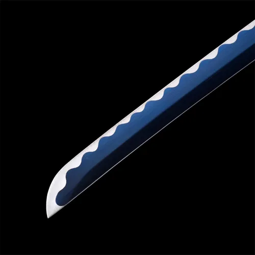 Vista 5 de Estilo Monte Fuji 2.21IB 101 cm Espada Samurai Katana Japonesa Real de Acero de Primavera 1065 Hoja con Hamon Artificial, Tang Completo y Tsuba