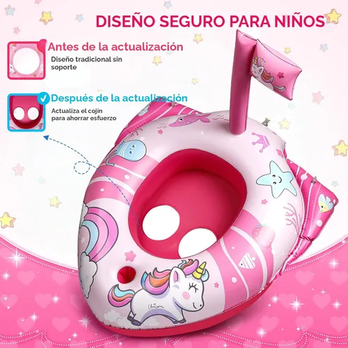 Vista 4 de HopeRock Flotadores de piscina de unicornio para niños pequeños y niños, con pistola de agua, juguetes de piscina para niñas de 3 a 8 años, juguetes
