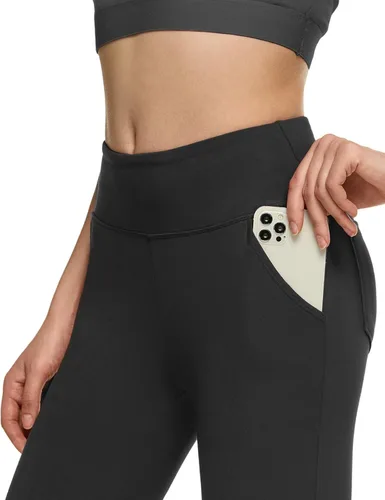 Vista 6 de TSLA Pantalones de yoga y vestir para mujer, 2931 pulgadas, pantalones de trabajo casuales de oficina, pantalones elásticos de pierna recta con 4