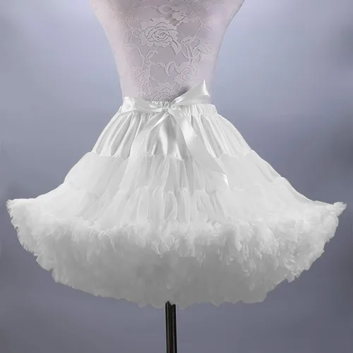 Vista 9 de Falda de enagua para mujer falda de tutú hinchada para adultos falda de ballet en capas vestido de enagua de tul para disfraz