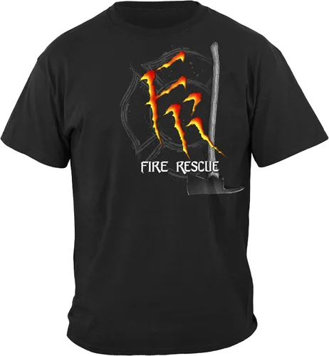 Vista 2 de Camiseta de bomberos - Fire Fighter Never Forget - Hermandad Thin red line tees