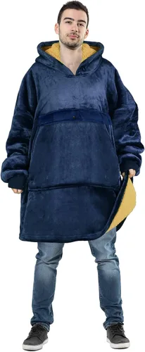 Vista 60 de Tirrinia - Sudadera con capucha de gran tamaño, manta de sherpa cómoda, reversible, gigante, para adultos, hombres, mujeres, adolescentes, esposa